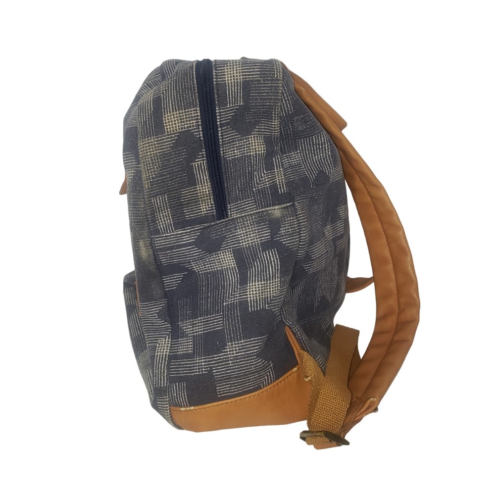 Universal Thread Backpack Blue Canvas With Tan Fa… - image 3
